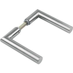 Türdrückerpaar Ams.1400 Alu.F1 o.Rosetten 4-KT.8mm HOPPE
