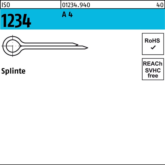 Splinte ISO 1234 4x 50 A 4 100 Stück