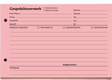 SoldanPlus Gesprächsvermerk 1201400 DIN A5 quer 100Blatt rot
