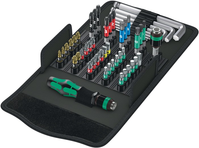 Bitsortiment KK 100 52-tlg.Schlitz/PH/PZD/TX/6Kt.WERA
