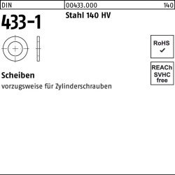 Scheibe DIN 433-1 19x30x2,5 Stahl 140 HV 100 Stück