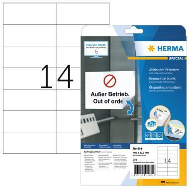 HERMA Etikett 5081 105x42,3mm ablösbar ws 350 St.