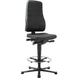Arbeitsdrehstuhl All-In-One Highline Bodengleiter+Fußring Integralschaum schwarz