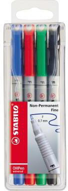 STABILO Folienschreiber OHPen 852/4 F 0,7mm non perm. sort. 4St.