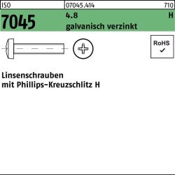 Flachkopfschraube ISO 7045 PH M4x16-H 4.8 galv.verz. 200St.