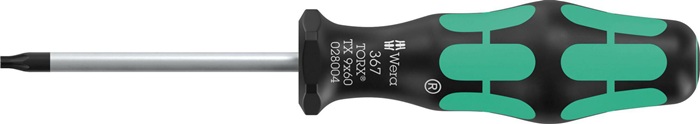 Schraubendreher 367 TORX BO Gr.T 9 BO Klingen-L.60mm 2K-Griff Rundkl.WERA