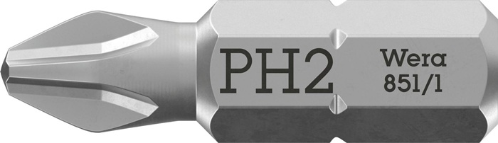 Bit 851/1 Z 1/4 Zoll PH 2 L.25mm WERA
