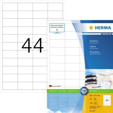 HERMA Etikett PREMIUM 4272 48,3x25,4mm weiß 4.400 St./Pack.