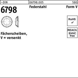 Fächerscheibe DIN 6798 FormV versenkt V 4,3 Federstahl 250 Stück