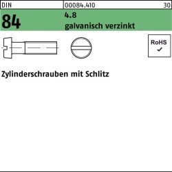 Zylinderschraube DIN 84 m.Schlitz M8x 30 4.8 galv.verz. 200St.