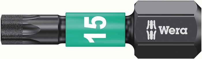 Bit IMPAKTOR DC T15 L.25mm 1/4 Zoll C6,3 Impaktor,DC Box m.10 Bits WERA
