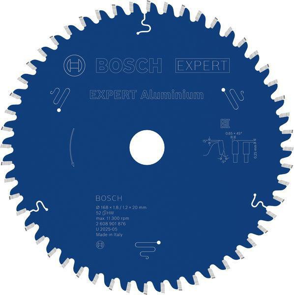Kreissägeblatt EXPERT for Alu.AD 168mm Z.52 HLTCG Bohr.20mm Schnitt-B.1,8mm