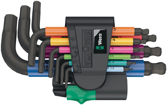 Winkelschraubendrehersatz 950/9 9-tlg.Ku.-Halter SW 1,5-10mm kurz Kugelk.WERA
