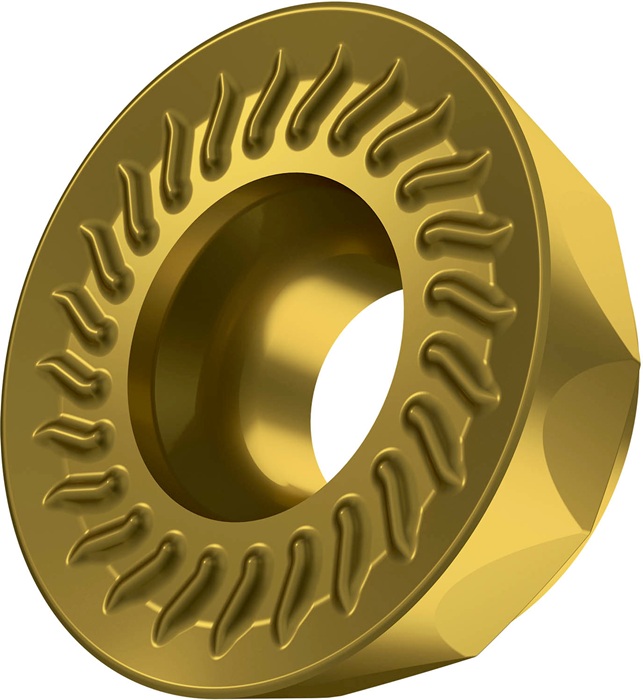Fräswendeschneidplatte ISO RCMT 1204MOSN-M:M8330 D.4,4mm PVD beschichtet Gold