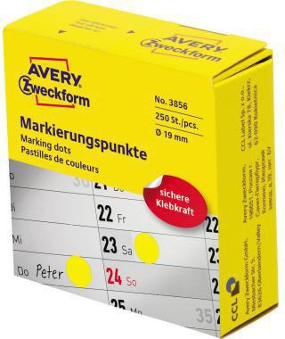 Avery Zweckform Markierungspunkt 3856 19mm gelb 250 St./Pack.