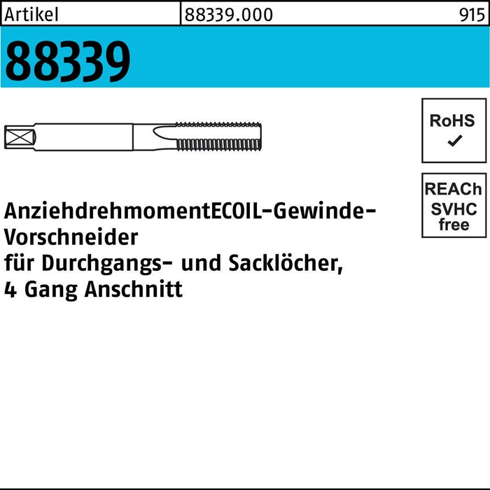 Gewindevorbohrer R 88339 M24 Stahl 1 Stück AMECOIL