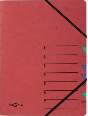 PAGNA Ordnungsmappe EASY 24061-01 DIN A4 7Fächer Pressspann rot