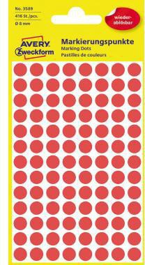 Avery Zweckform Markierungspunkt 3589 8mm rot 416 St./Pack.
