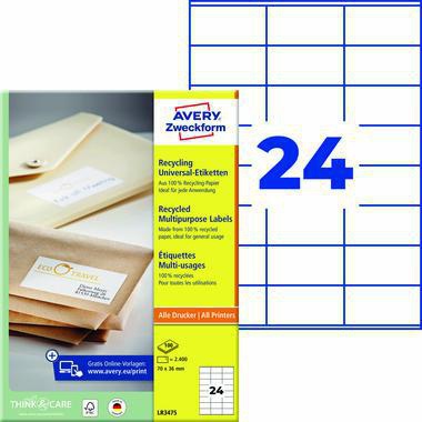 Avery Zweckform Etikett RC LR3475 70x36mm nws 2400St
