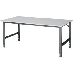 Werktisch Tom B2000xT1000xH760-1080mm Arbeitsplatte Melamin Gestell anthrazitgra