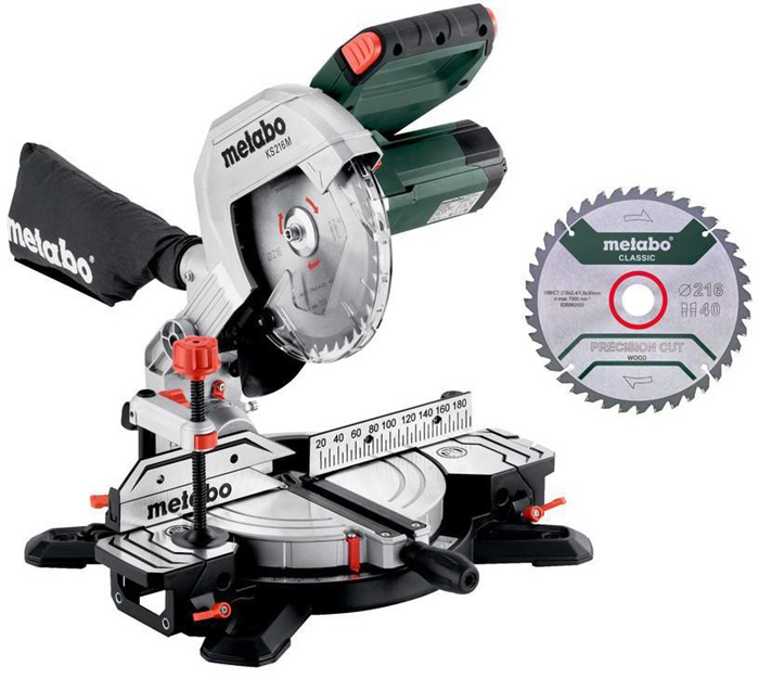 Kapp- u.Gehrungssäge KS 216 M Set 120x60mm 1100 W 5000min-¹ 216x30mm METABO