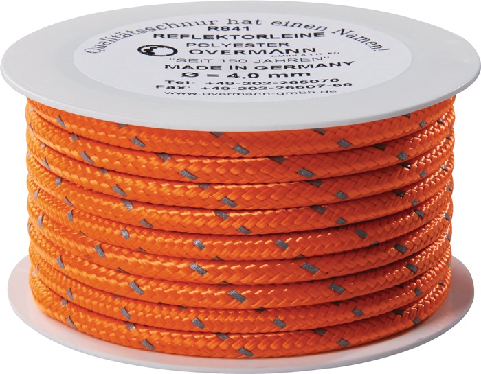 Reflektorschnur Safety Reflector L.100m D.8mm PES orange OVERMANN