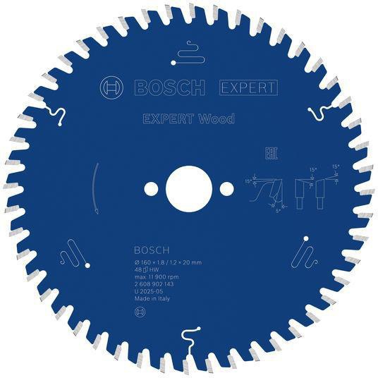 Kreissägeblatt Expert Wood AD 160mm Z.48 WZ Bohr.20mm Schnitt-B.1,8mm