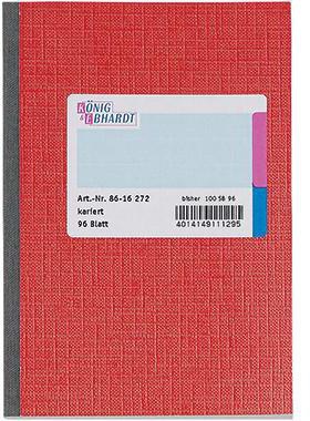König & Ebhardt Kladde 8616272 DIN A6 kariert 96Blatt rot