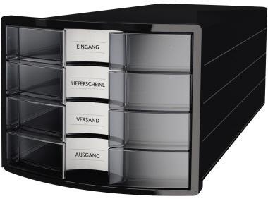 HAN Schubladenbox IMPULS 1012-363 DIN A4/C4 4Fächer geschl. sw/tr