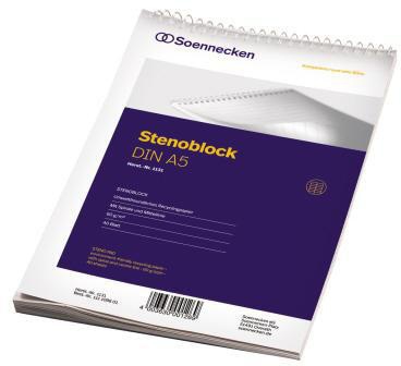 Soennecken Stenoblock 1131 DIN A5 mit Mittellinie 40Blatt weiß