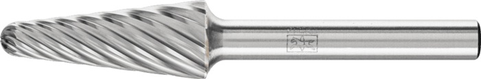 Frässtift KEL D.12mm Kopf-L.30mm Schaft-D.6mm HM Verz.INOX PFERD