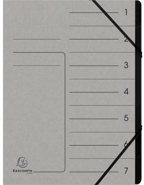 Exacompta Ordnungsmappe 540711E DIN A4 7Fächer Karton grau