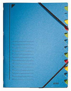 Leitz Ordnungsmappe 39120035 DIN A4 12Fächer farbig Karton blau