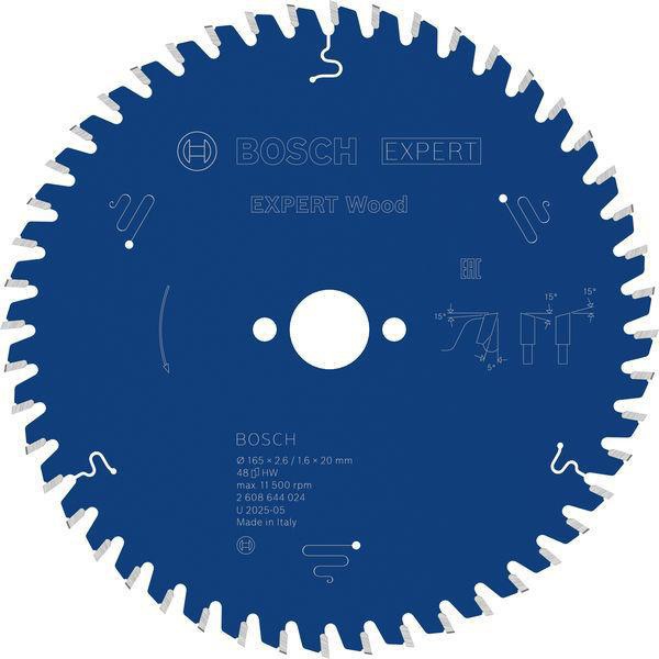Kreissägeblatt Expert Wood AD 165mm Z.48 WZ Bohr.20mm Schnitt-B.2,6mm