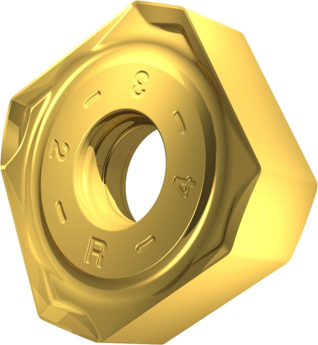 Fräswendeschneidplatte ISO SNMX 170508SR-R:M8340 D.5,7mm PVD beschichtet Gold