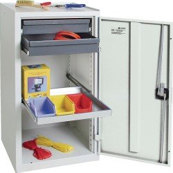 Werkzeug-/Beistellschrank H1000xB500xT500mm 2Schubl.,1Bd.lichtgrau/lichtgrau