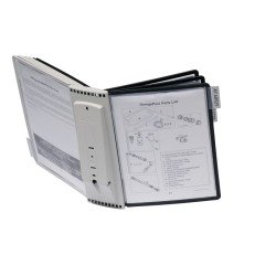 Wandhalter 10 Sichttafeln schwarz/grau PA m.Profilrahmenf.DURABLE