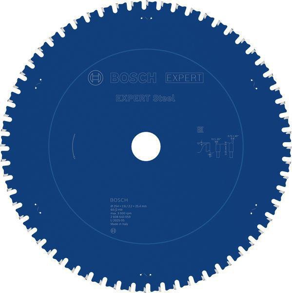 Kreissägeblatt EXPERT Steel AD 254mm Z.60 HLTCG (Ch) Bohr.25,4mm Schnitt-B.2,6mm