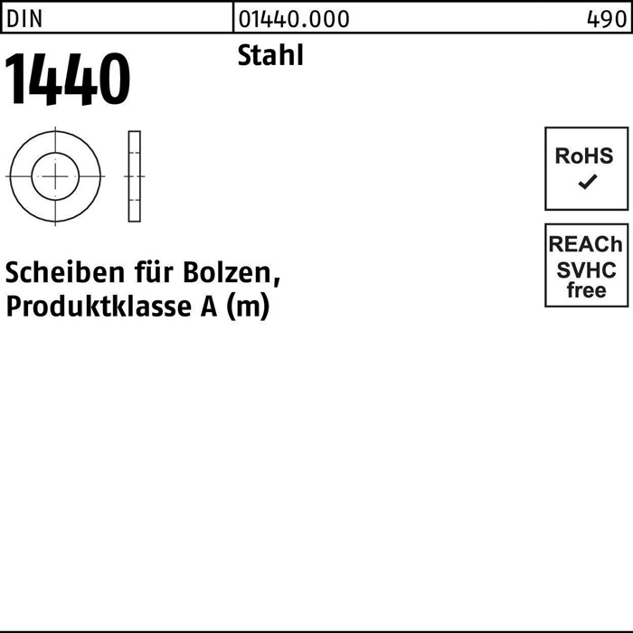 Scheibe DIN 1440 f.Bolzen 28x 42x 5 Stahl 100 Stück