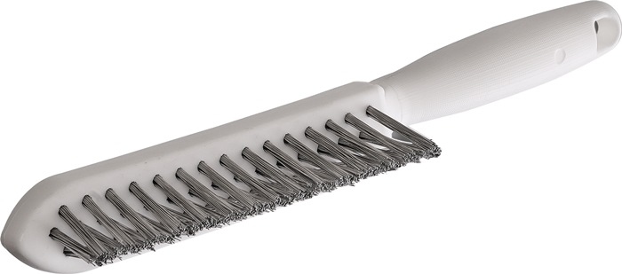Kehlnahtbürste L.290mm 0,35mm VA-Stahldraht gewellt 3-reihig LESSMANN