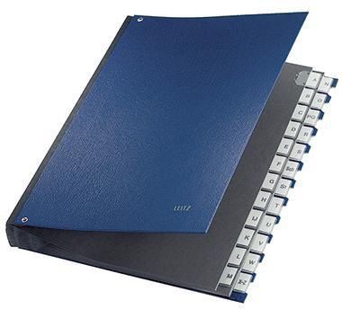 Leitz Pultordner 59240035 DIN A4 A-Z 24Fächer Graupappe blau