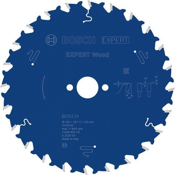 Kreissägeblatt Expert Wood AD 160mm Z.24 WZ Bohr.20mm Schnitt-B.1,8mm