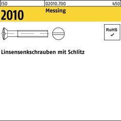Linsensenkschraube ISO 2010 Schlitz M3x 12 Messing 200 Stück