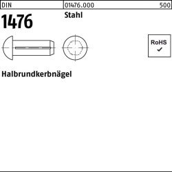 Halbrundkerbnagel DIN 1476 5x 12 Stahl 250 Stück