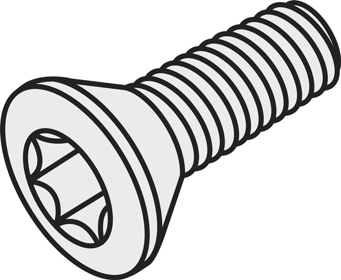 Torx-Senkkopfschraube ISO US 2004-T09P Bruttogewicht 1,8g PRAMET