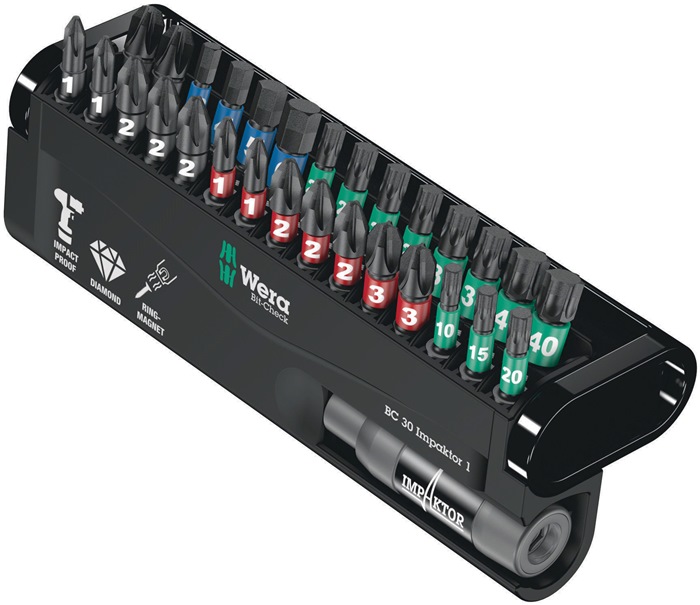 Bitsortiment Bit-Check 30 Impaktor 1 30-tlg.PH/PZD/T/6-KT.Schnellwechselhalter