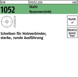 Unterlegscheibe DIN 1052 rund 18x 68x 6 Stahl feuerverz. 50 Stück