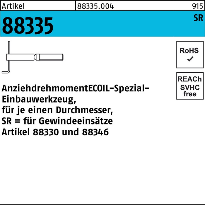 Einbauwerkzeug R 88335 f.SR M20 Stahl 1 Stück AMECOIL