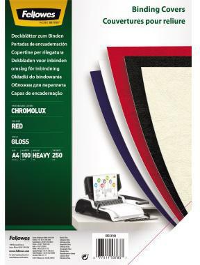 Fellowes Deckblatt Chromolux 5378303 DIN A4 rot 100St./Pack.