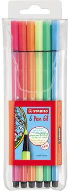 STABILO Fasermaler Pen 68 6806-1 Leuchtfarben 6 St./Pack.